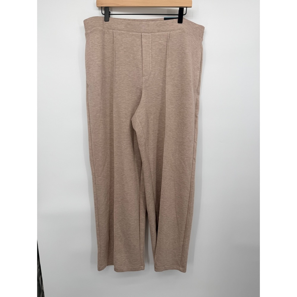 Simply Vera Vera Wang Wide Leg Pants Women XL Tan New High Rise Stretch Seam